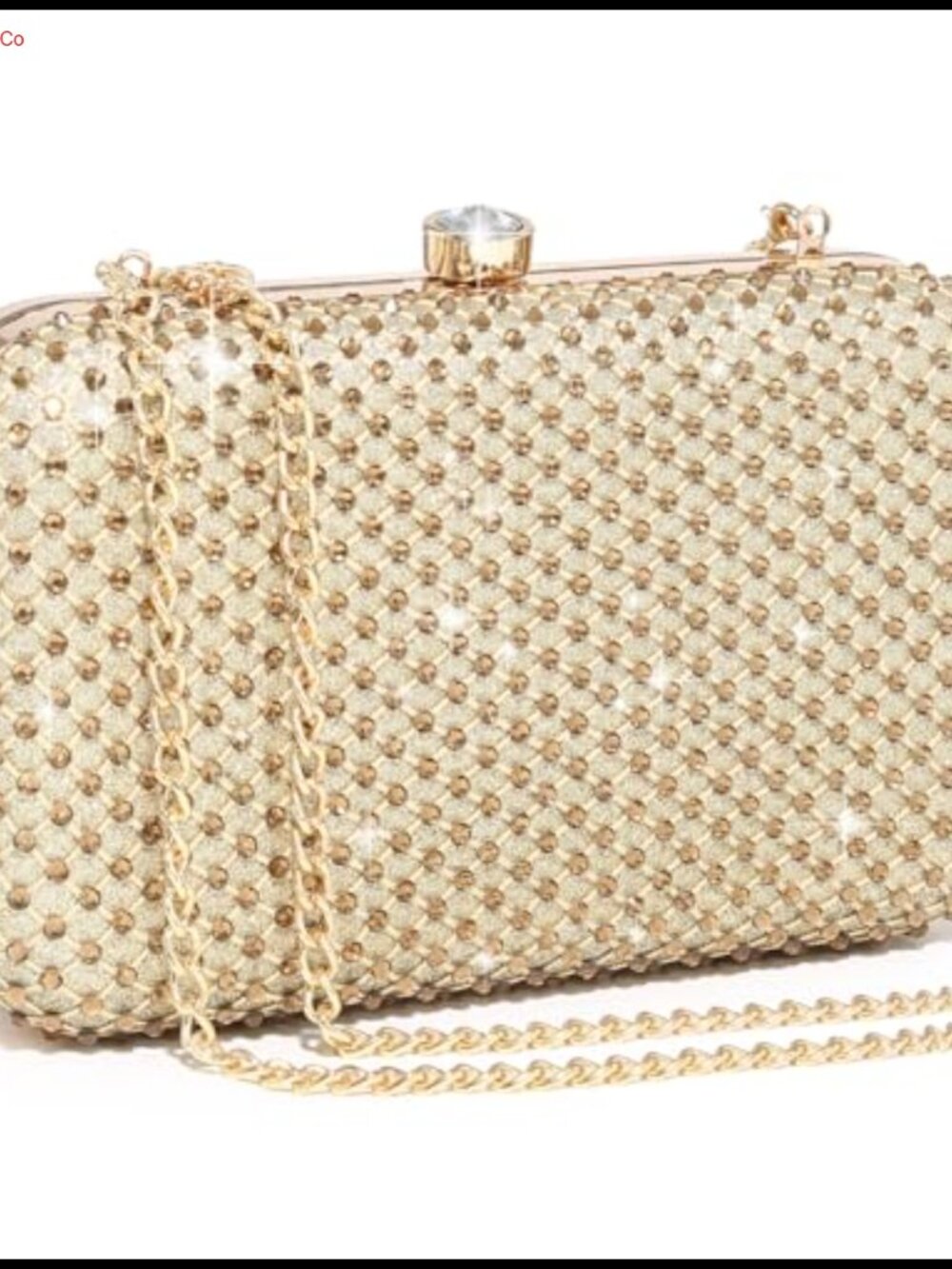 Rhinestone Clutch Purse Crystal Clasp Evening Bag with Chain Strap